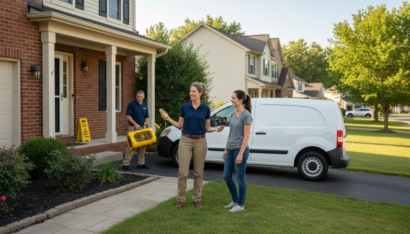 Residential water damage restoration in Yutan, NE